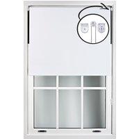 Furnished White Blackout Roller Blinds with Metal Fittings - Trimmable Window Shade | Size: 75 cm width x 165 cm drop