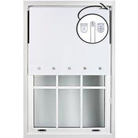 Furnished White Blackout Roller Blinds with Chrome Round Eyelets & Metal Fittings | Size: 90 cm width x 165 cm drop
