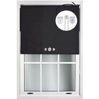 Furnished Black Blackout Roller Blinds with Triple Round Eyelets & Metal Fittings | Size: 115 cm width x 210 cm drop