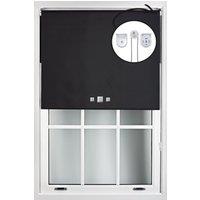 Furnished Black Blackout Roller Blinds with Triple Square Eyelets & Metal Fittings | Size: 70 cm width x 210 cm drop