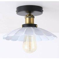 NIVOR 24.5cm Industrial Aluminum Flush Mount Ceiling Chandelier 2 Set in White