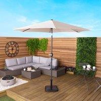 Charles Bentley Garden Metal Patio Umbrella Parasol With Crank & Tilt - Colours in Off-White