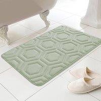 HomeSpace Direct Geo Memory Foam Bath Mat in Green
