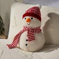 OHS Xmas Snowman Shaped Scatter Cushion Decorative Pillow in White