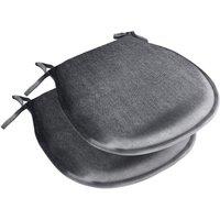 Luxury Living Summer D Shaped Seat Pad Pair in Mid Grey | Size: 2 Pack