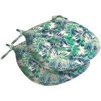 Luxury Living Jungle D Shaped Seat Pad Pair in Green | Size: 2 Pack