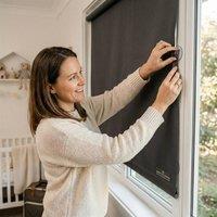 Luxury Living 100% Blackout Travel Blind; Portable Suction Cup Window Shade in Charcoal | Size: 130 cm width x 210 cm drop