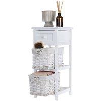 LIVIVO 'Shabby Chic' Wooden Bedside Cabinet in Off-White