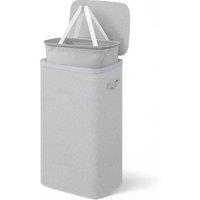 Keplin Collapsible Single Laundry Basket with Lid & Removable Liner - 90L in Grey