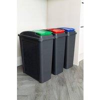 Wham 3 Piece 25L Recycling Plastic Bins in Grey