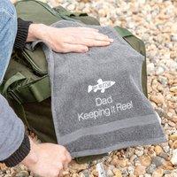 Duncan Stewart Personalised Embroidered Fishing Towel in Grey