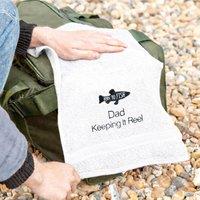 Duncan Stewart Personalised Embroidered Fishing Towel in White