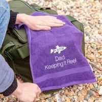 Duncan Stewart Personalised Embroidered Fishing Towel in Purple