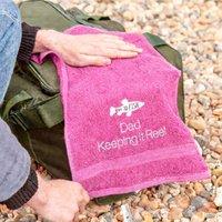 Duncan Stewart Personalised Embroidered Fishing Towel in Pink