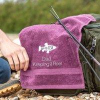 Duncan Stewart Personalised Embroidered Fishing Towel in Aubergine