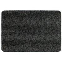 Groundsman Basic Ribbed Indoor Door Mat in Dark Grey | Size: 40 cm x 60 cm