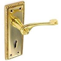 Securit Georgian Lock Handle Pack of 2 in Gold