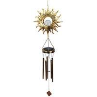 Obasyhig Solar Powered Hollow Wind Chime Decorative Sun Light in Bronze