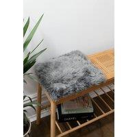 Native Natural Sheepskin Chair Pad Square Grey | Size: 40 cm x 40 cm