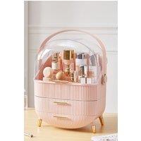 SHEONLY Cosmetic Makeup Storage Organiser Skincare Display Box Case With Portable Handle in Pink