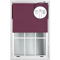 Furnished Aubergine Blackout Roller Blinds with Metal Fittings - Trimmable Window Shade | Size: 225 cm width x 165 cm drop