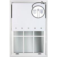 Furnished White Blackout Roller Blind with Chrome Square Eyelets & Metal Fittings | Size: 205 cm width x 210 cm drop