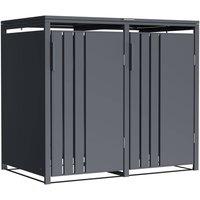 Phoenix Safe Company Phoenix Outdoor Double Wheelie Bin Store for 2 x 240L Bins, Soft Close Metal Storage, Anthracite GB2200AA | Size: 800mm