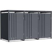 Phoenix Safe Company Phoenix Outdoor Triple Wheelie Bin Store for 3 x 240L Bins, Soft Close Metal Storage, Anthracite GB3300AA | Size: 800mm