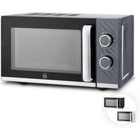 Swan Windsor 20L 800W Microwave Manual Textured Grey