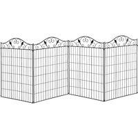 Matteo Decorative Metal Garden Fence - 4 Panels, Landscape Border Edging in Black