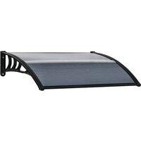 Matteo Black Door Canopy Awning - Window & Porch Rain Shelter 100x75cm | Size: 100x75 cm