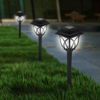 Voltico 2PCS Cross Lantern Solar Stake Light Bright White LED Garden Light in Black
