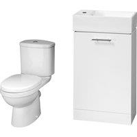 Balterley Cloakroom Floor Standing Vanity & Toilet Set - Gloss White