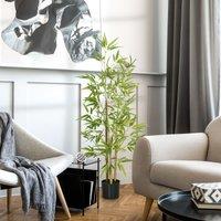 HOMCOM Artificial Plant Bamboo Artificial Tree Height 120 cm with Pot in Green