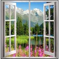 ENER-J LED Landscape Window Panel Set 120x60cm Cloud 120W in White | Size: 120x60 cm