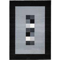 Kukoon Runner Rug Black Grey Modern Abstract Long Hallway Rugs | Size: 120 cm x 170 cm