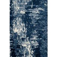 Kukoon Navy Blue White Distressed Abstract Living Area Rug | Size: 190 cm x 280 cm