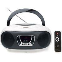 Grouptronics BoomBox CD Player with Radio USB MP3 & AUX IN For Smartphone & Tablet in White