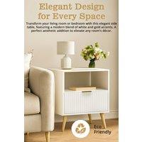 Hygrad Built to Survive Free Standing White Wooden Bedside Sofa End Table Nightstand