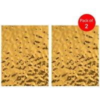 ENER-J BRITWALL Wave Pattern Metallic WPC Wall Panels Pack of 2 Gold Water Ripple Decorative Interior Wall Cladding 2440x1220mm