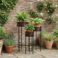 Scottish Everlastings Ltd Set 3 Metal Cutout Plant Stands Black