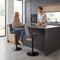 HOMCOM Modern Bar Stools Set of 2, Swivel Counter Height Barstools, Grey