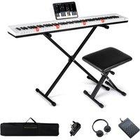 CASART 88-Key Electric Piano Keyboard Digital Full Size Keyboard w/Stool