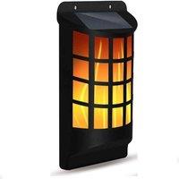 EONLION 1PCS Solar Dancing Flame 60 Led Torch Wall Light in Black