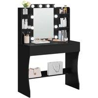 EONLION Black Dressing Table Vanity Desk with 10 LED Lights