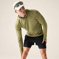 Dare 2b Men's Sprint City Running Hooded Midlayer in Khaki | Size: XL