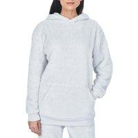 Smart Living Women's Cozy & Chic Teddy Fleece Hoodie in Grey | Size: Large