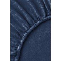 CHRISTY Flannel Marl Super Soft Brushed Cotton Deep Fitted Sheets in Navy | Size: Double