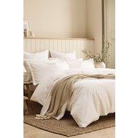 CHRISTY Flannel Marl Super Soft Brushed Cotton Duvet Sets in White | Size: Single