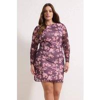 WOVCOR Women's Sheer Long Sleeve Textured Mini Dress | Size: 2XL